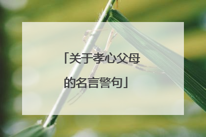 关于孝心父母的名言警句