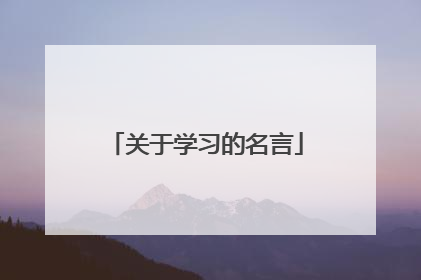 关于学习的名言