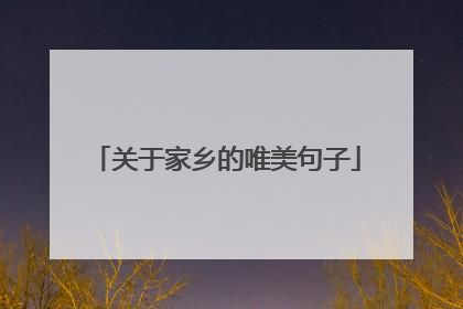关于家乡的唯美句子