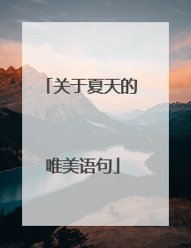 关于夏天的唯美语句