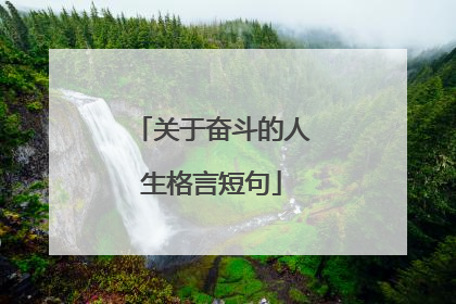 关于奋斗的人生格言短句
