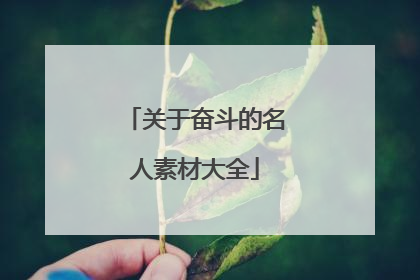 关于奋斗的名人素材大全