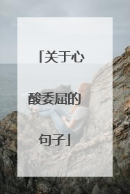 关于心酸委屈的句子