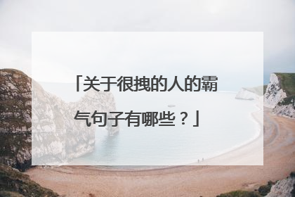 关于很拽的人的霸气句子有哪些?