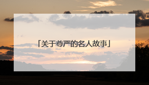 关于尊严的名人故事