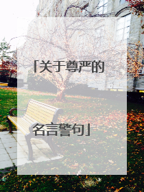 关于尊严的名言警句
