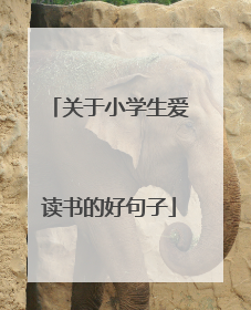 关于小学生爱读书的好句子