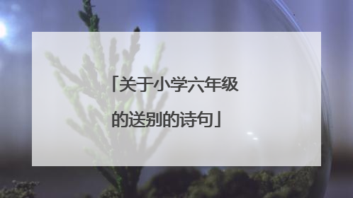 关于小学六年级的送别的诗句