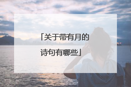 关于带有月的诗句有哪些