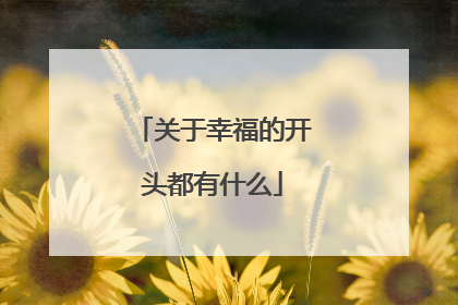 关于幸福的开头都有什么