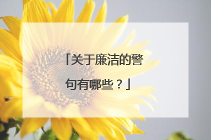 关于廉洁的警句有哪些?