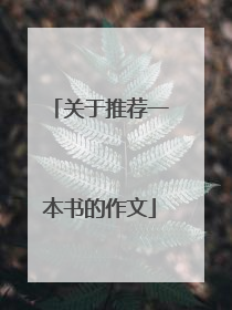 关于推荐一本书的作文