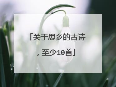 关于思乡的古诗，至少10首