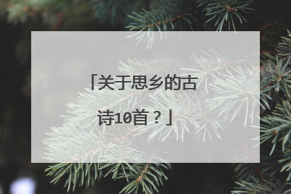 关于思乡的古诗10首？