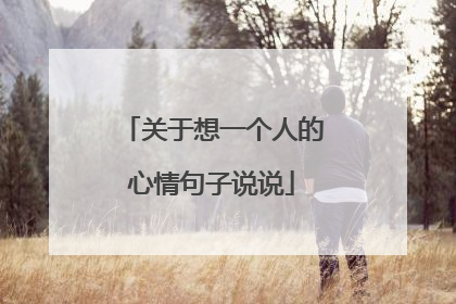 关于想一个人的心情句子说说