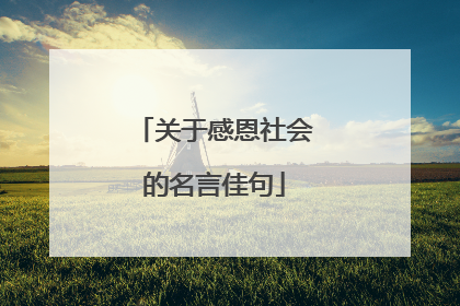 关于感恩社会的名言佳句