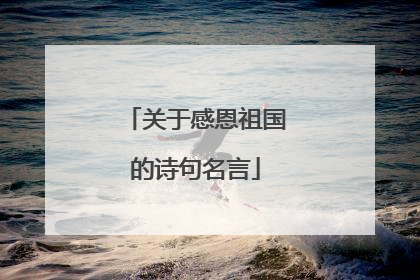 关于感恩祖国的诗句名言
