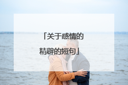 关于感情的精辟的短句