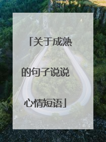 关于成熟的句子说说心情短语