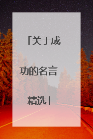 关于成功的名言精选