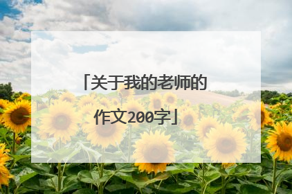 关于我的老师的作文200字