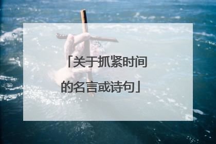 关于抓紧时间的名言或诗句
