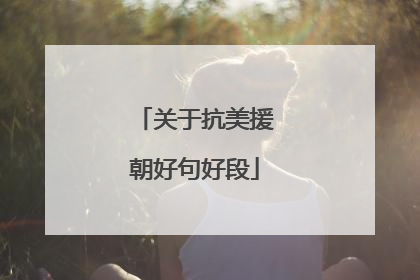 关于抗美援朝好句好段