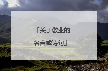 关于敬业的名言或诗句