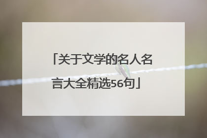 关于文学的名人名言大全精选56句