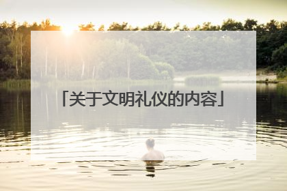 关于文明礼仪的内容