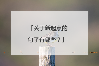 关于新起点的句子有哪些?