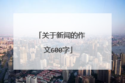 关于新闻的作文600字