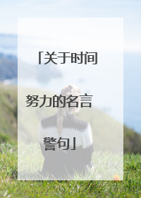关于时间努力的名言警句