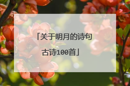 关于明月的诗句古诗100首