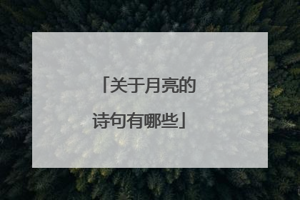 关于月亮的诗句有哪些