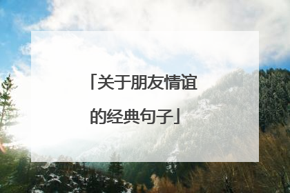 关于朋友情谊的经典句子