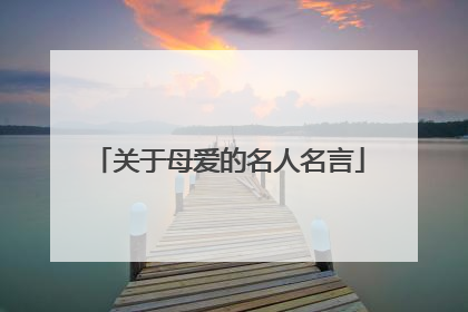 关于母爱的名人名言