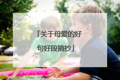 关于母爱的好句好段摘抄