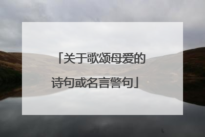 关于歌颂母爱的诗句或名言警句