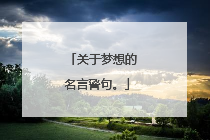关于梦想的名言警句。
