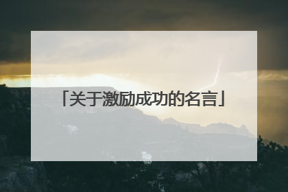 关于激励成功的名言