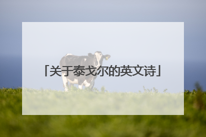 关于泰戈尔的英文诗