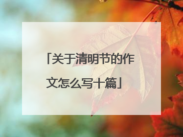 关于清明节的作文怎么写十篇