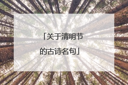 关于清明节的古诗名句