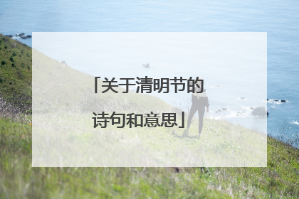 关于清明节的诗句和意思