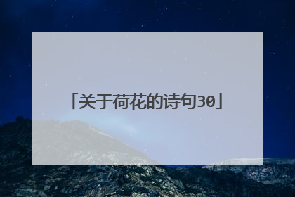 关于荷花的诗句30