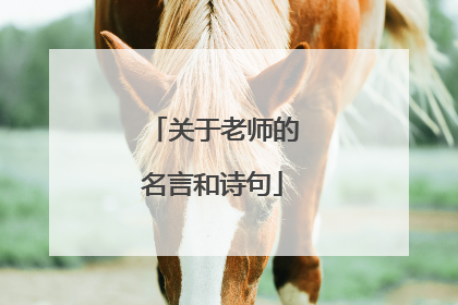 关于老师的名言和诗句