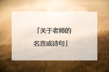 关于老师的名言或诗句