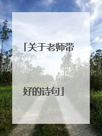 关于老师带好的诗句