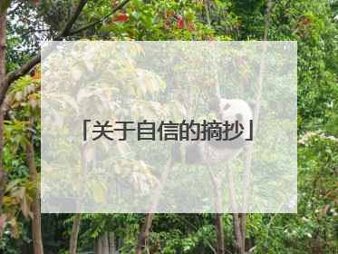 关于自信的摘抄